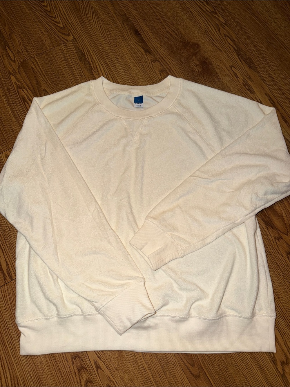 Old Navy Cream TerryCloth Crewneck Sweatshirt